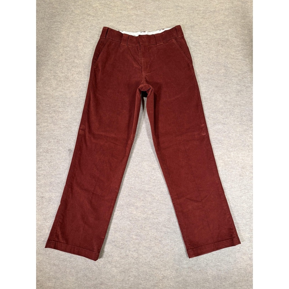 Dickies Pants Mens 32x32 Red Regular Fit Corduroy Chino Casual Stretch WPR22IK9